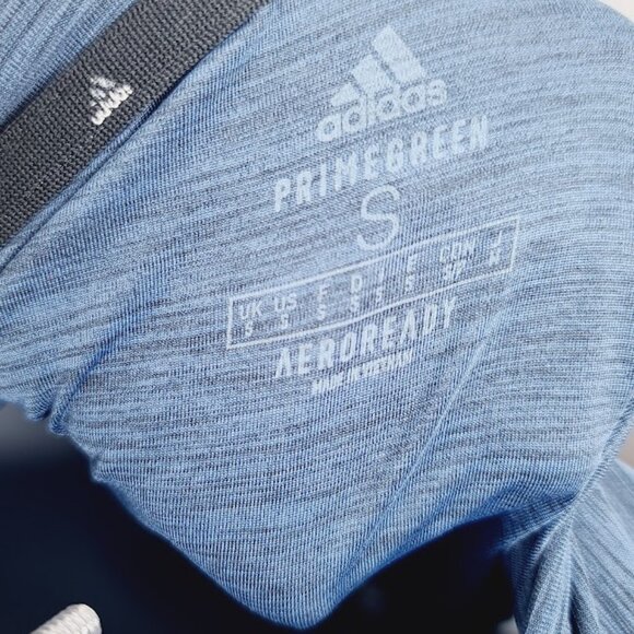 Adidas Men's Blue Aeroready Heather Crew-Neck Casual T-Shirt Size S - Picture 6 of 7